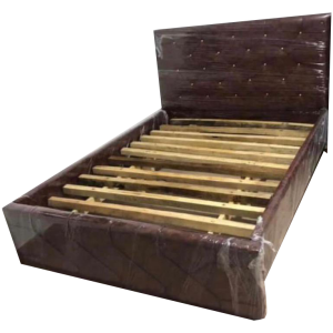 Double Bed Frame Leather-BROWN